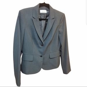Calvin Klein flap pocket blazer jacket gray 6